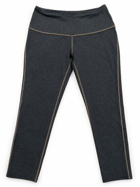 Prana green Leggings with Tan Contrast Stitching